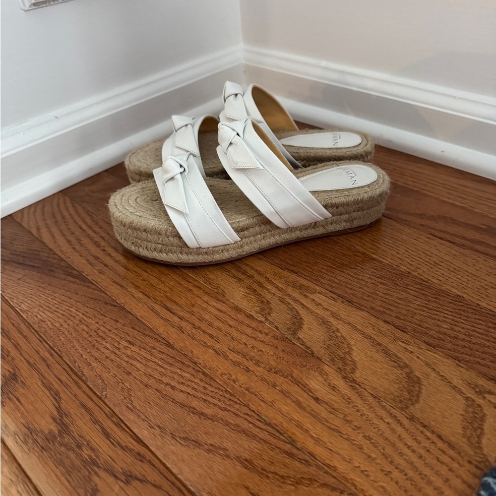 Alexandre Birman White Espadrille Slide Sandals. Size 36 1/2. Brand new.
